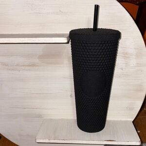 Matte Black Starbucks Tumbler with Straw Venti. New